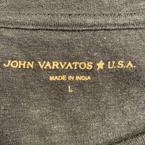 JOHN VARVATOS Size L Black Multi Color Skull Embroidery Short Sleeve T-shirt