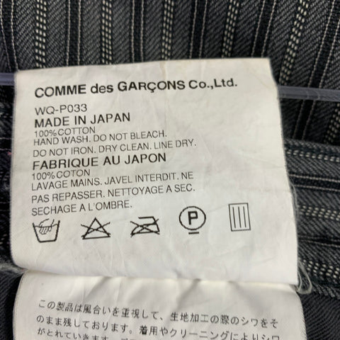JUNYA WATANABE Size M Grey Black Stripe Cotton Five Pockets Jeans