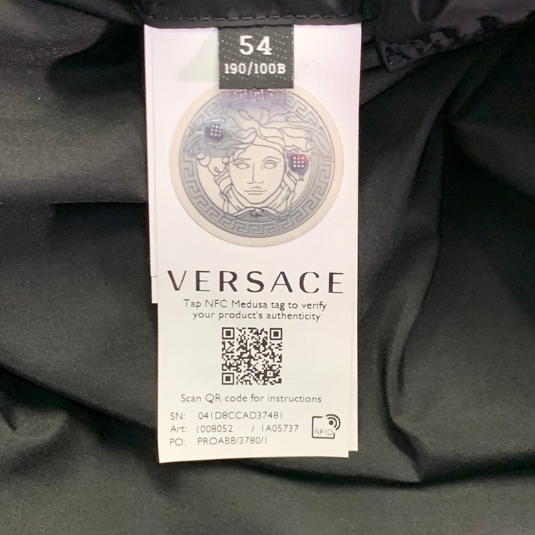 VERSACE Size XXL Black Blue Gold Baroque Polyamide Blend Windbreaker Jacket