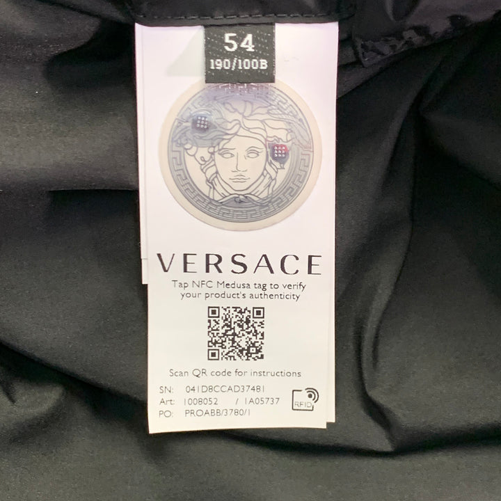 VERSACE Size XXL Black Blue Gold Baroque Polyamide Blend Windbreaker Jacket