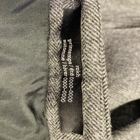 Jupe trapèze ceinturée en laine chevrons gris ROKH Taille 4