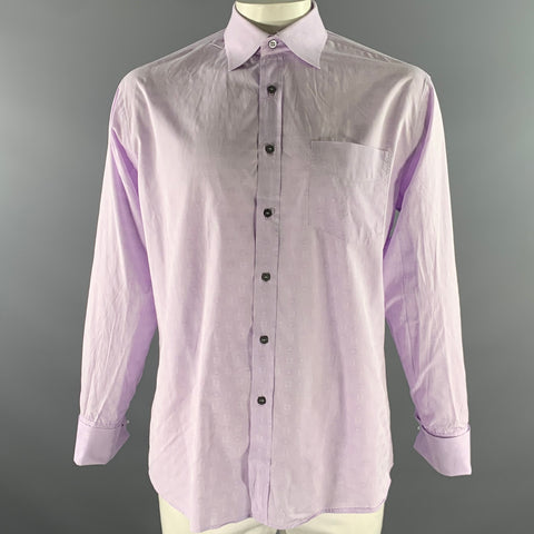 PAUL SMITH Size XL Purple Lavender Jacquard Cotton French Cuff Long Sleeve Shirt