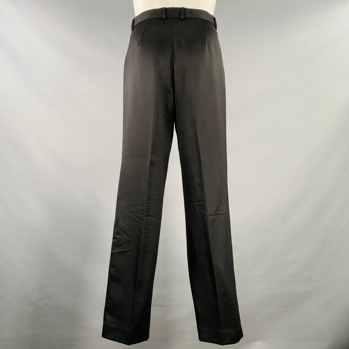 SHANGHAI TANG Size 40 Black Wool Mandarin Collar Suit