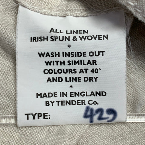 TENDER Size L Beige Linen One Pocket Short Sleeve Shirt
