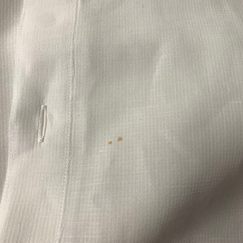 JAMES PERSE Size M White Textured Cotton Linen Pointed Collar Long Sleeve Shirt