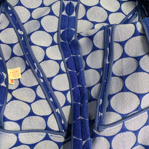 MARNI Size 2 Blue Grey Cotton Blend Dots Jacquard Collarless Jacket Blazer
