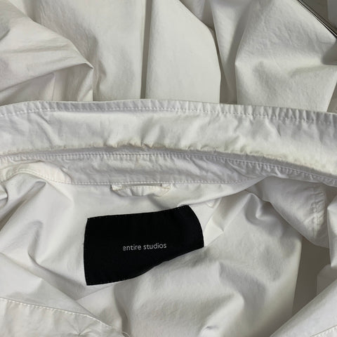 ENTIRE STUDIOS Size XXXL White Cotton One Pocket Long Sleeve Shirt
