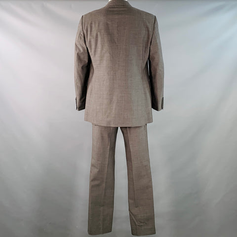 BURBERRY Costume gris en laine vierge à revers cranté, taille 46 Regular