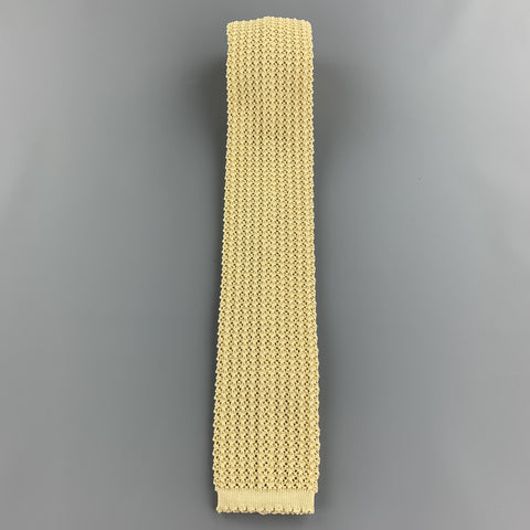 HAYWARD LONDON Yellow Beige Silk Textured Knit Tie