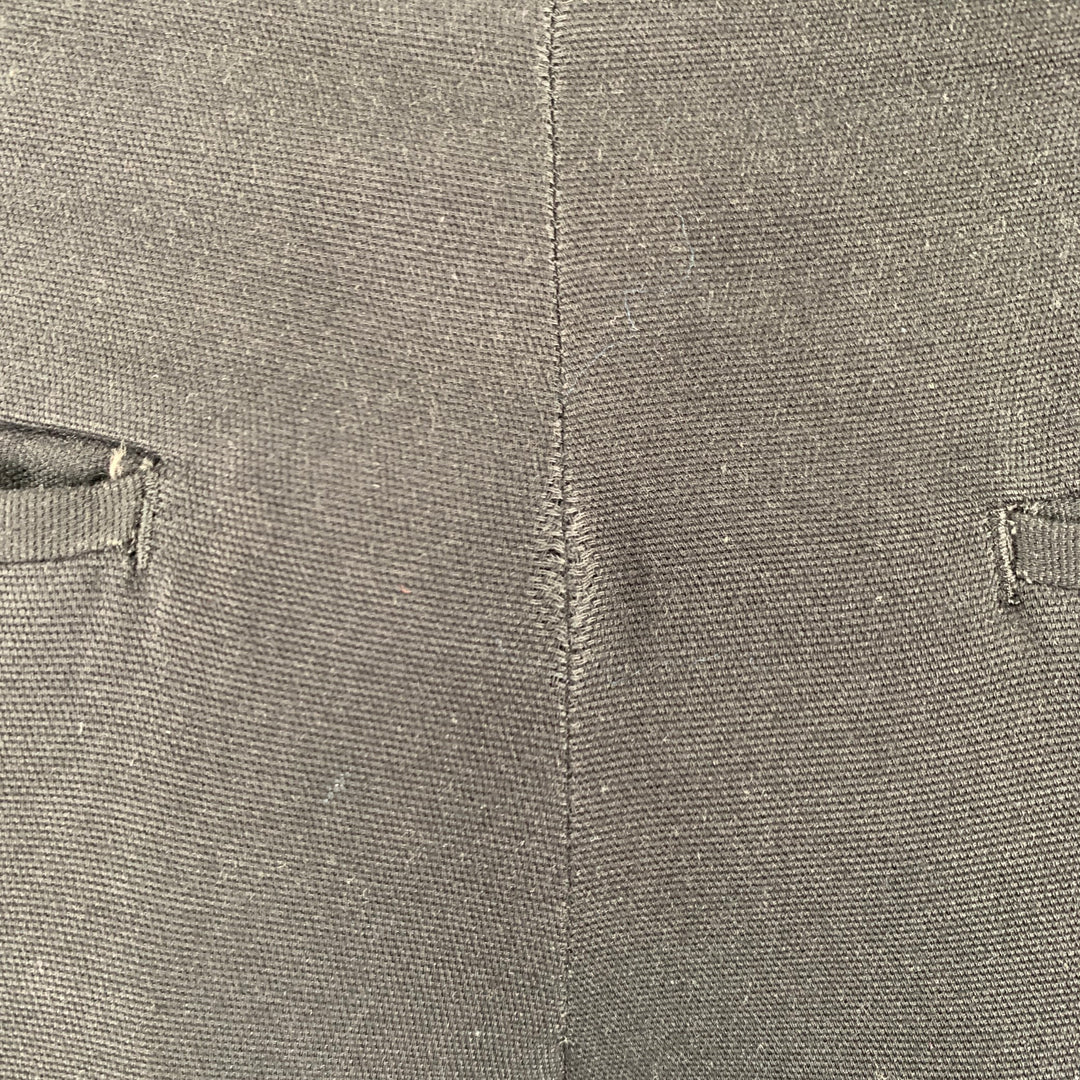 MATSUDA Size 34 Black Cotton Blend Flat Front Dress Pants