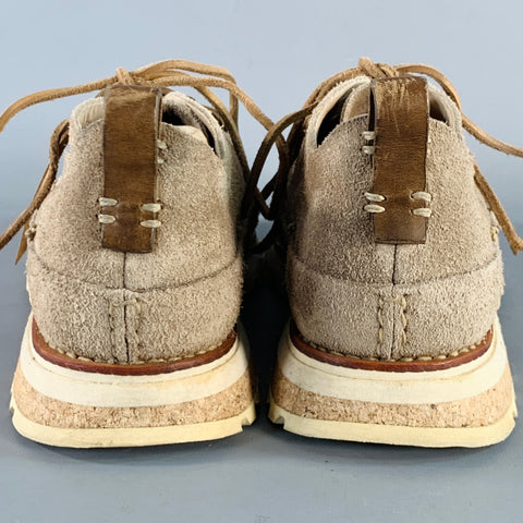 FEIT Size 9.5 Tan Suede Lace-Up Chunky Sole Sneakers