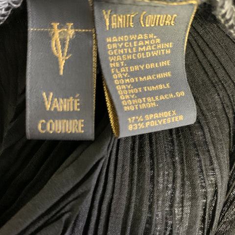 VANITE COUTURE Size One Size Cream Black Grey Polyester Spandex Casual Top