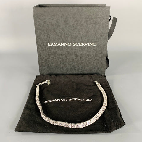 ERMANNO SCERVINO Silver Rhinestones Collar Necklace