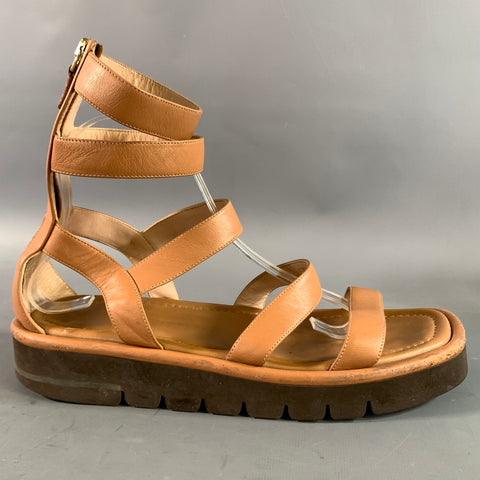 STUART WEITZMAN Size 9.5 Brown Leather Gladiator Sandals