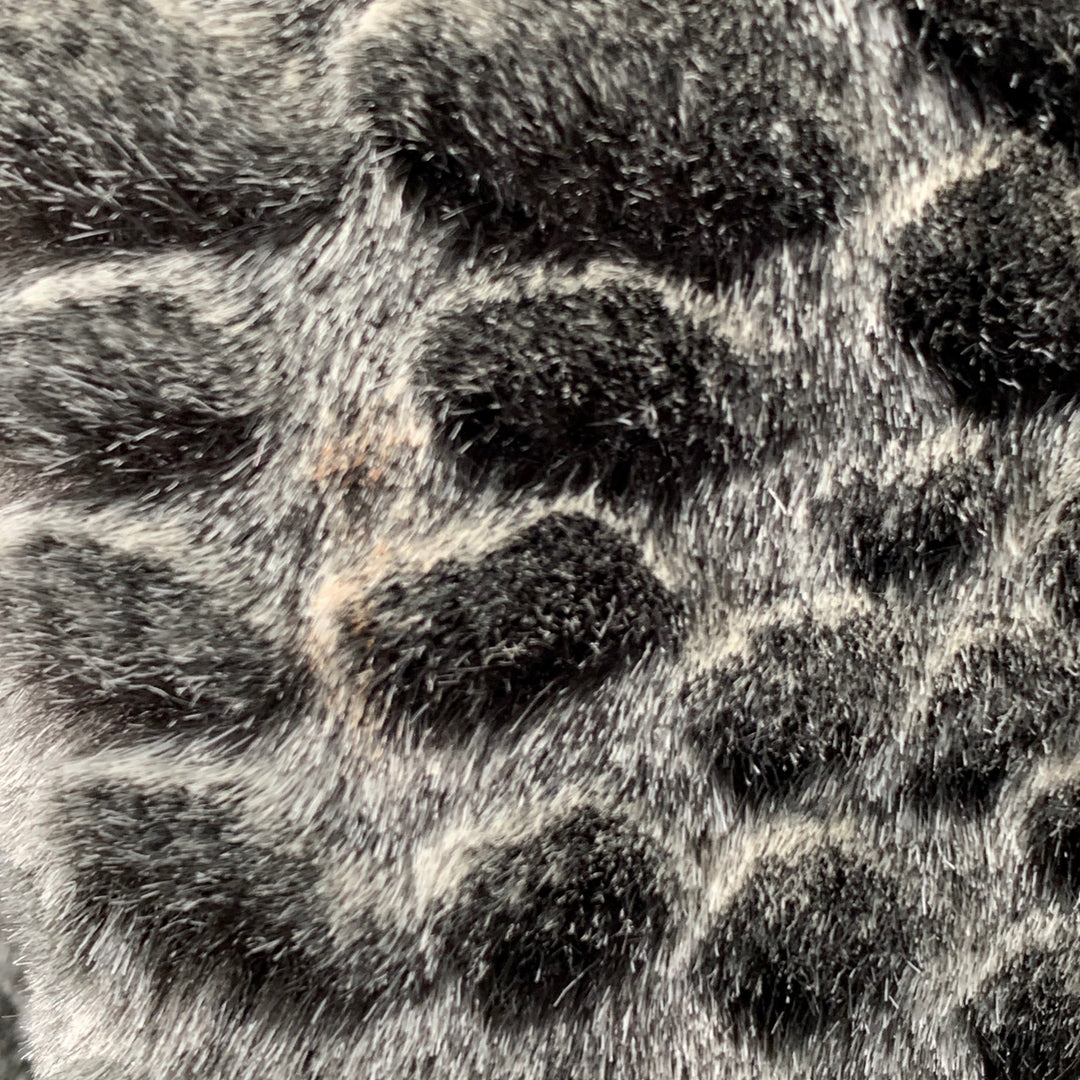 SUPREME Size M Grey Charcoal Textured Acrylic Blend Faux Fur Coat