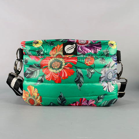 THINK-ROYLN Green Multi Color Floral Polyester Quilted Clutch Handbag