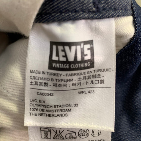 LEVI STRAUSS Size 32 Navy Twill Cotton Wide Leg Straight Cuffed Button Fly Jeans