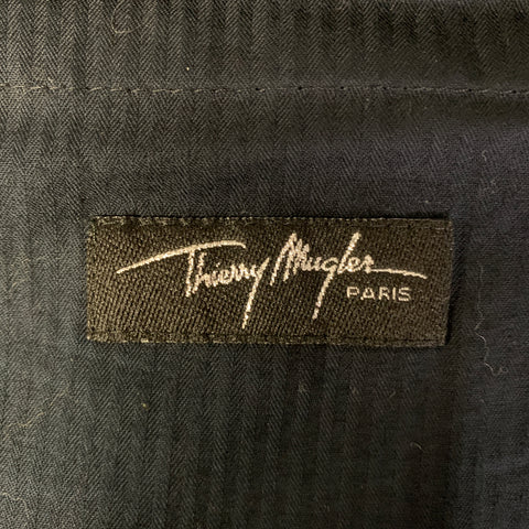 THIERRY MUGLER Size 34 Black Wool Baggy Dress Pants