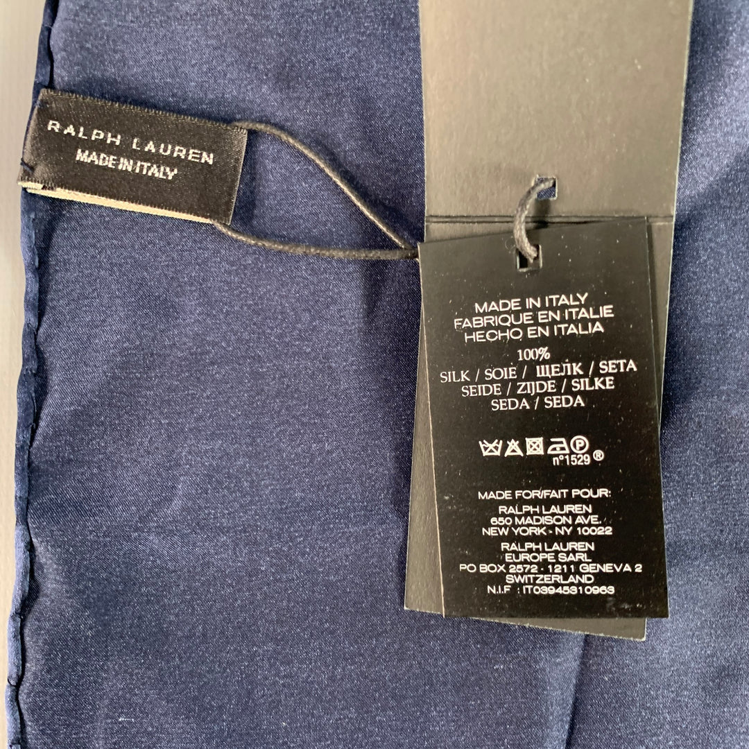 RALPH LAUREN Navy Silk Pocket Square