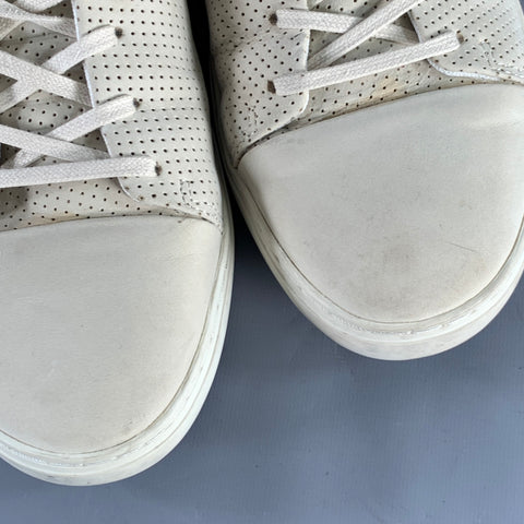 PS by PAUL SMITH Size 12 Grey Stone Perforated Leather Cap Toe Sneakers