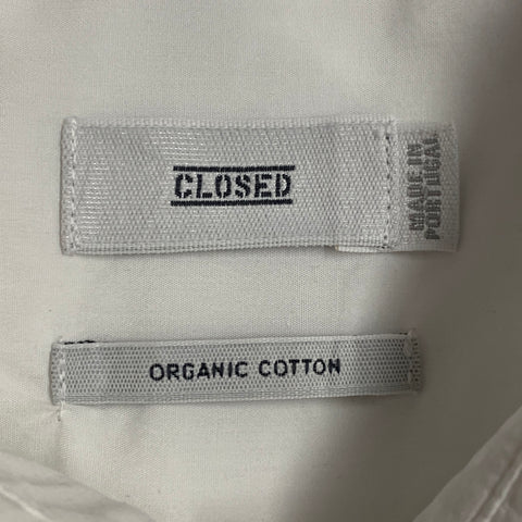 CLOSED Size S White Organic Cotton Oversized One Pocket Midi Shirt Dress