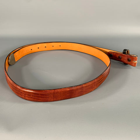JAMES REID Brown Lizard Leather Belt