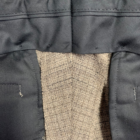 SANDRO Size 32 Brown Taupe Plaid Polyester Flat Front Straight Casual Pants