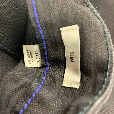 CALVIN KLEIN Size 31 Black Cotton Zip Fly Slim Jeans