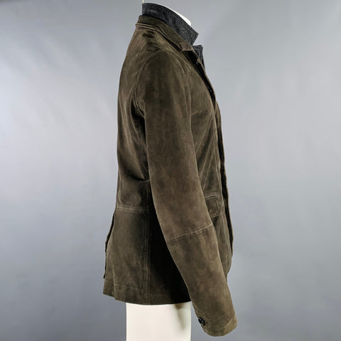 ALLSAINTS Size M Brown Grey Cotton Blend Double Layer Jacket