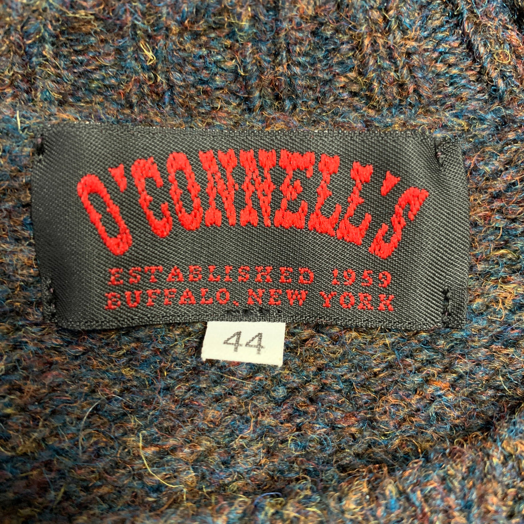 O'CONNELL'S Size 44 Brown Melange Wool Crew Neck Sweater