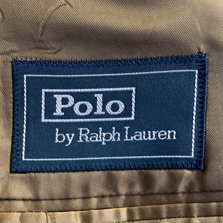 POLO by RALPH LAUREN Size 42 Long Brown Herringbone Virgin Wool Suit