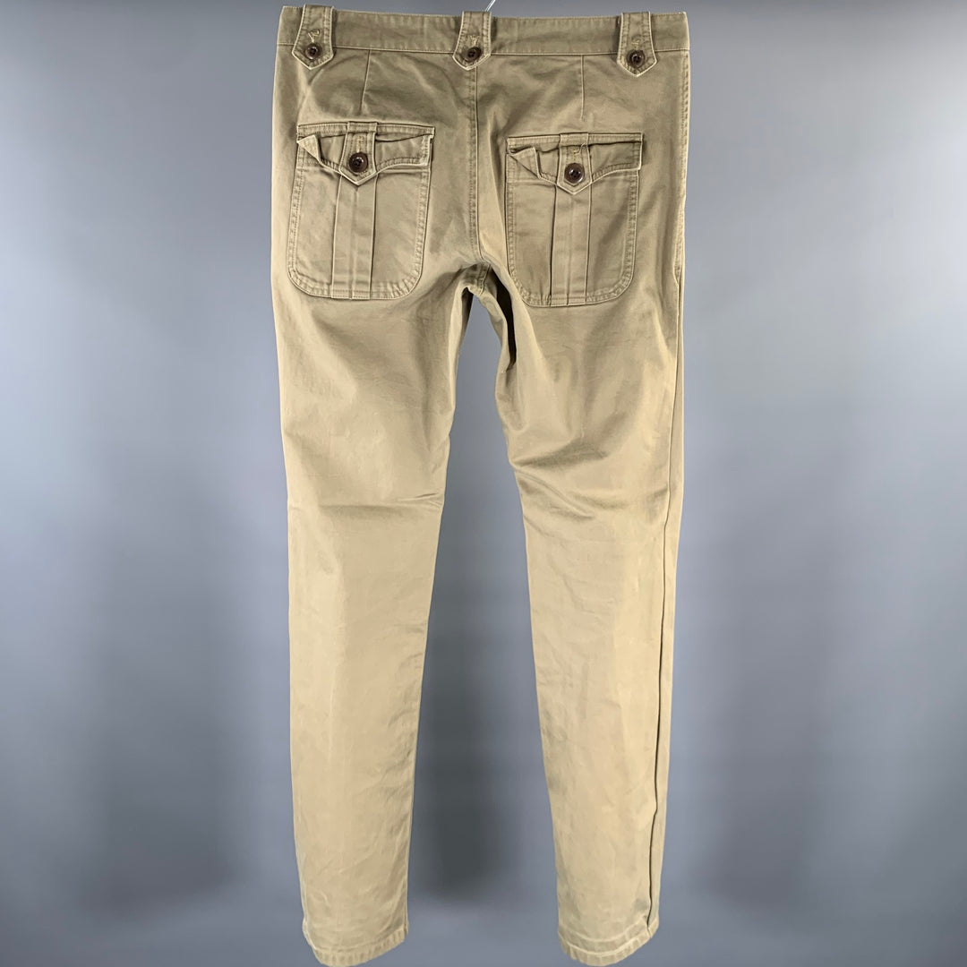 PS by PAUL SMITH Size 34 Khaki Heather Cotton Slim Fit Casual Pants