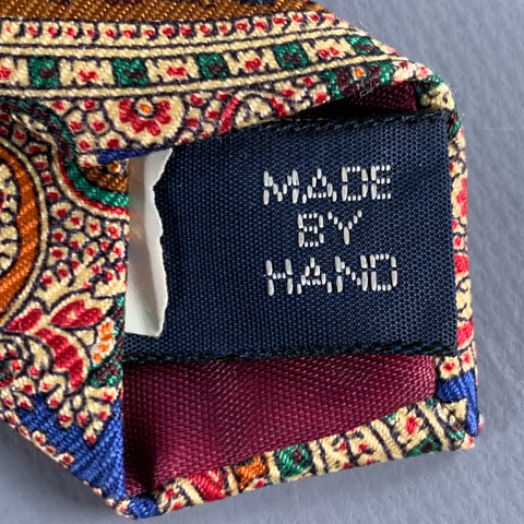 POLO by RALPH LAUREN Burgundy Gold Paisley Silk Tie