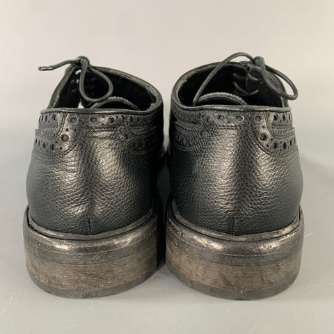 BURBERRY Size 10.5 Black Perforated Leather Lace Up Lace Up Shoes