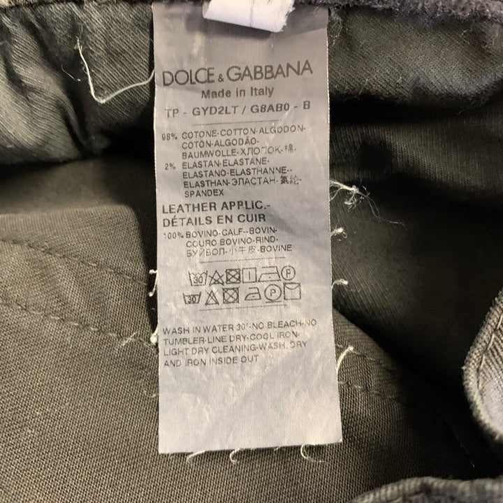 DOLCE & GABBANA Size 36 Black Cotton Blend Jean Cut Casual Pants