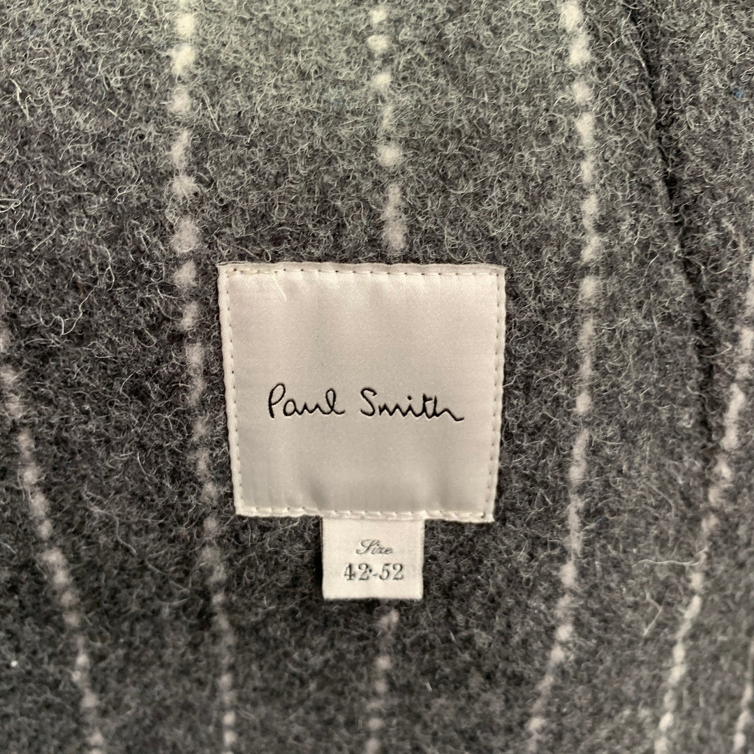 PAUL SMITH Size 42 Blue Black Animal Print Wool Alpaca Coat