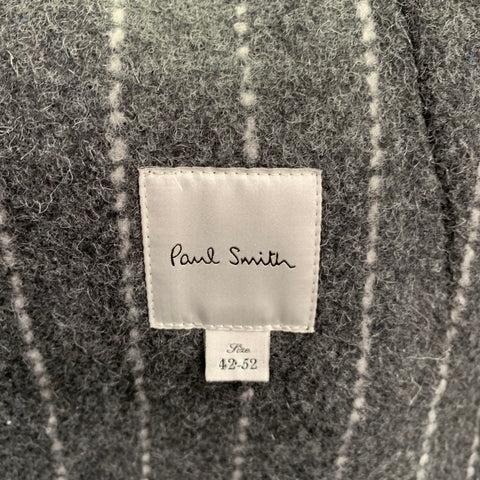 PAUL SMITH Size 42 Blue Black Animal Print Wool Alpaca Coat
