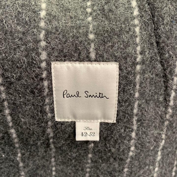 PAUL SMITH Size 42 Blue Black Animal Print Wool Alpaca Coat