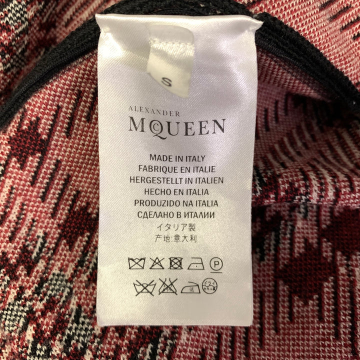 ALEXANDER MCQUEEN Size S Black Red Wool Plaid 3/4 Sleeves Knee-Length Dress