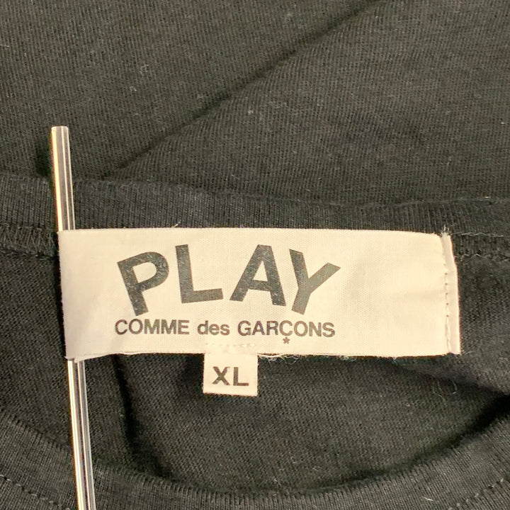 COMME des GARCONS PLAY Size XL Black Heart Logo Cotton Crew Neck T-shirt