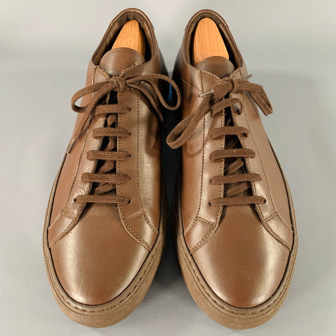 COMMON PROJECTS Size 11 Brown Leather Low Top Sneakers
