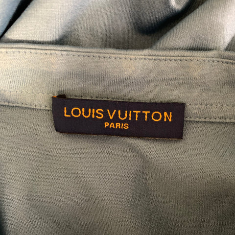 LOUIS VUITTON Size XL Blue Teal Cotton Blend Buttoned Polo