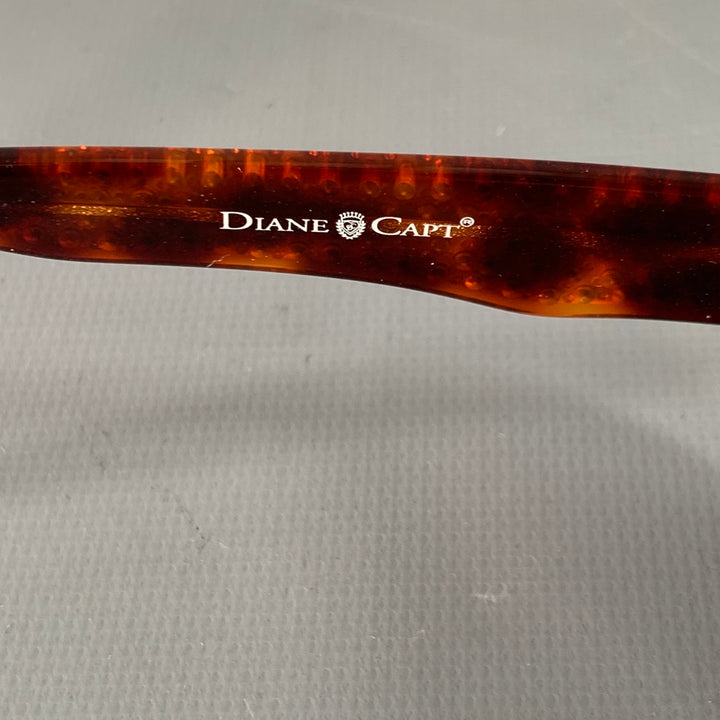 DIANE CAPT Gold Tortoiseshell Acetate Rhinestones Sunglasses