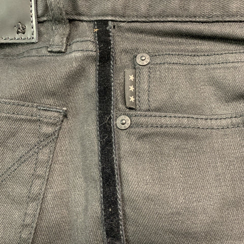 JOHN VARVATOS Size 30 Black Cotton Polyester Button Fly Jeans