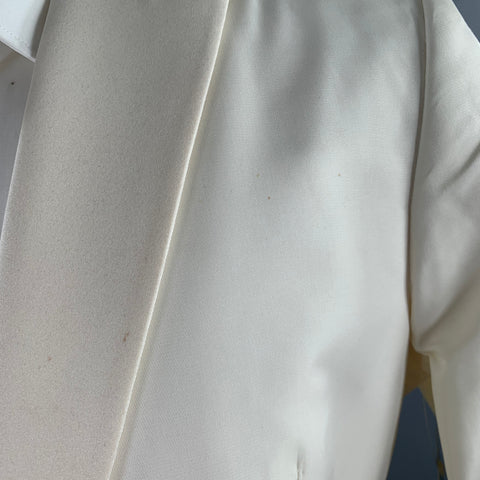 CALVIN KLEIN Size 40 Off White Silk Peak Lapel Sport Coat