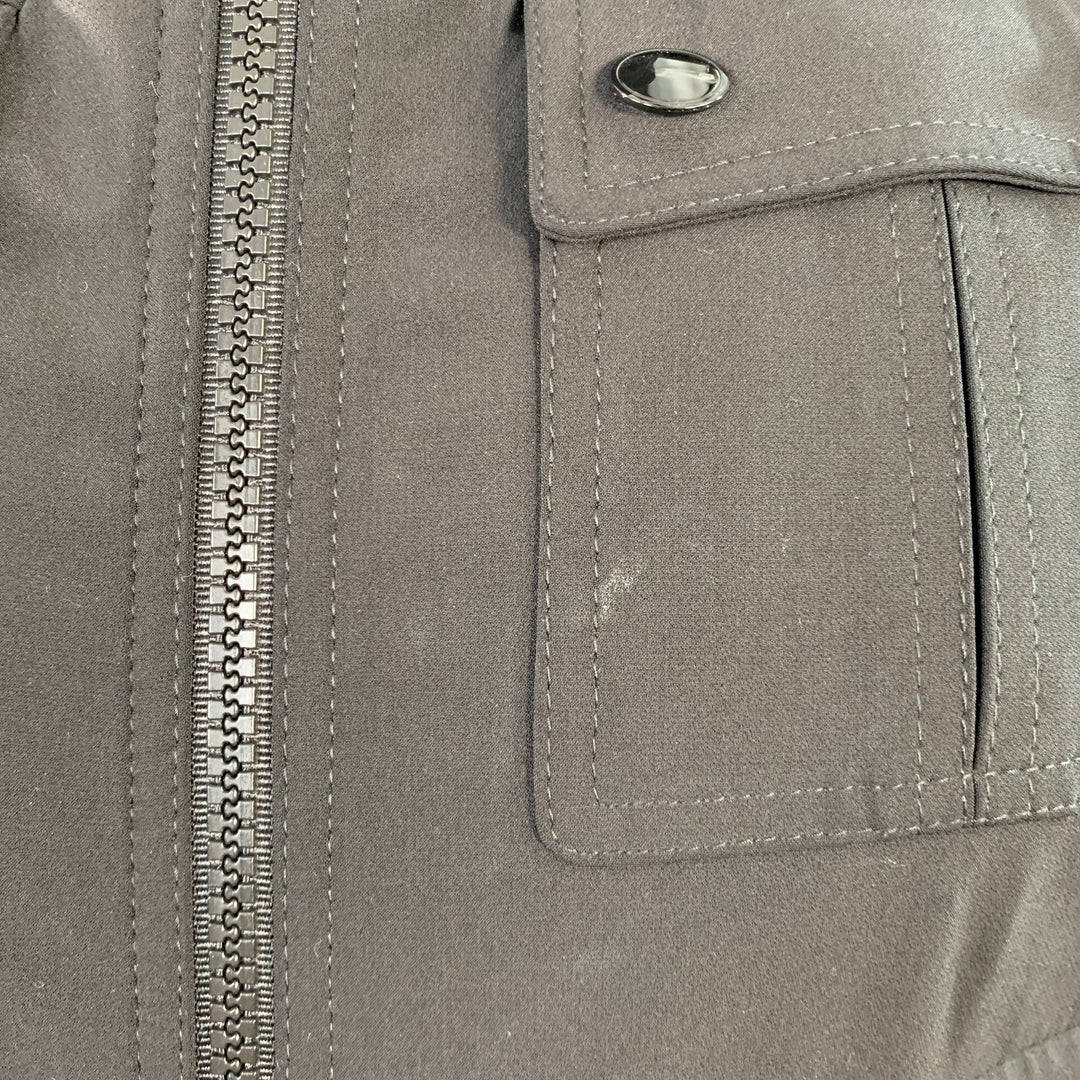 BURBERRY PRORSUM Size L Black Polyamide Blend Patch Pockets Zip Up Jacket