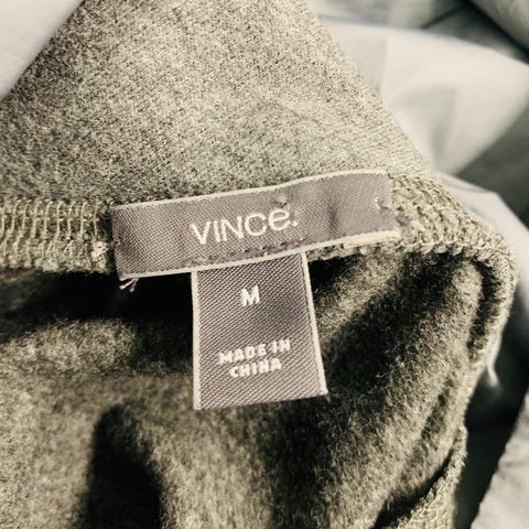 VINCE Sudadera con capucha de poliéster y algodón gris jaspeado talla M