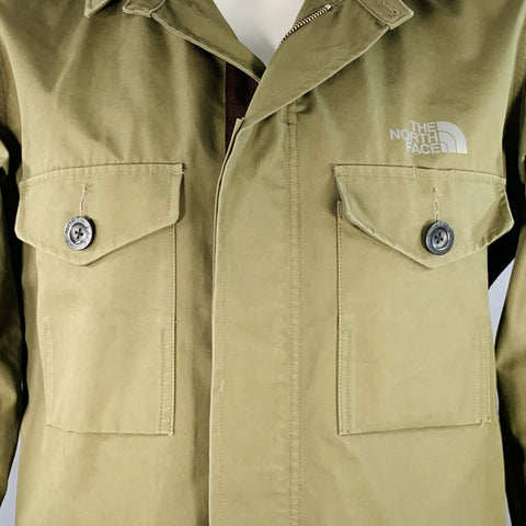 JUNYA WATANABE x THE NORTH FACE FW17 Size XL Green Olive Cotton Nylon Rain Resistant Zip Buttons Jacket