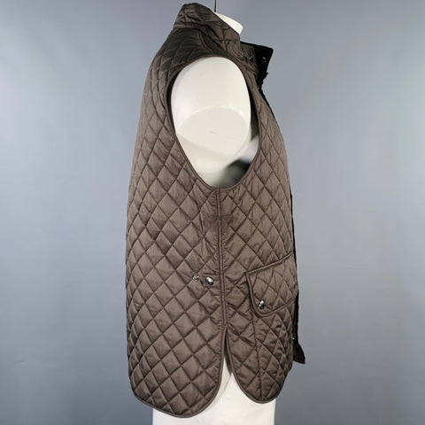 BELSTAFF Size 46 Brown Quilted Polyester Snaps Vest