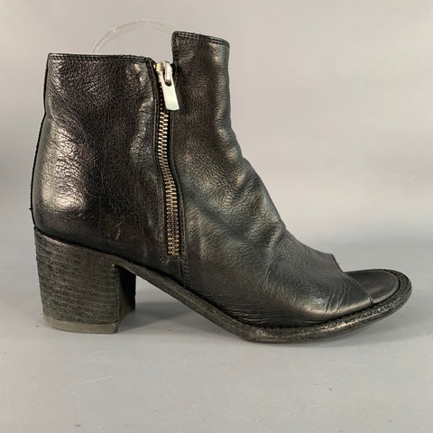OFFICINE CREATIVE Size 7.5 Black Peep Toe Boots
